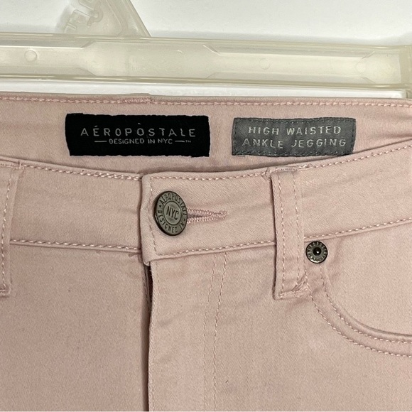 Aeropostale Light Pink High-Waisted Ankle Jeggings, Size 6 Regular - Picture 2 of 6